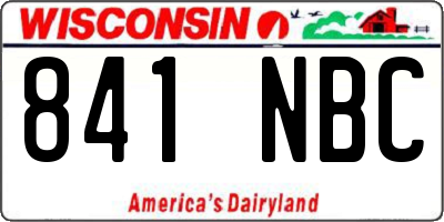 WI license plate 841NBC