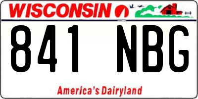WI license plate 841NBG