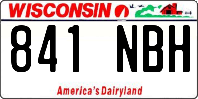 WI license plate 841NBH