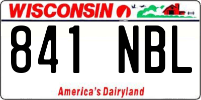 WI license plate 841NBL