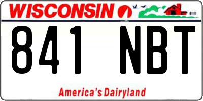 WI license plate 841NBT