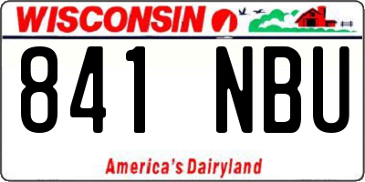 WI license plate 841NBU