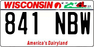 WI license plate 841NBW