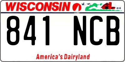 WI license plate 841NCB