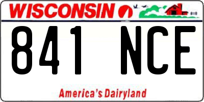 WI license plate 841NCE