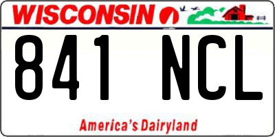WI license plate 841NCL