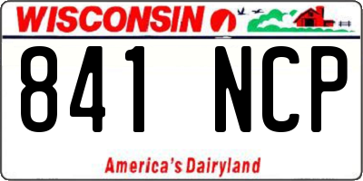 WI license plate 841NCP