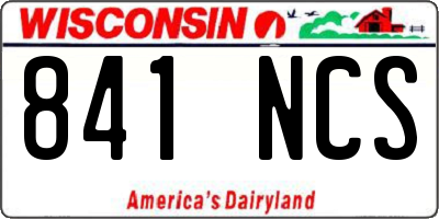WI license plate 841NCS