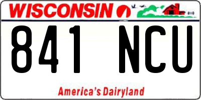 WI license plate 841NCU