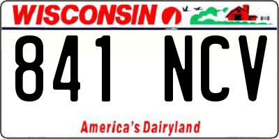 WI license plate 841NCV