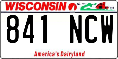WI license plate 841NCW