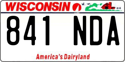 WI license plate 841NDA