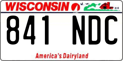 WI license plate 841NDC