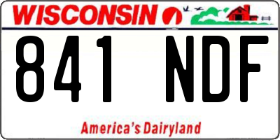 WI license plate 841NDF