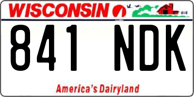 WI license plate 841NDK