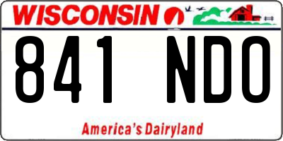 WI license plate 841NDO