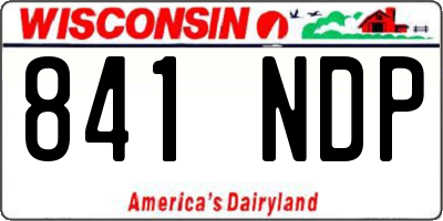 WI license plate 841NDP
