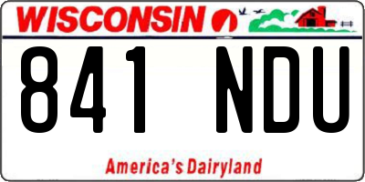 WI license plate 841NDU