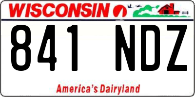WI license plate 841NDZ