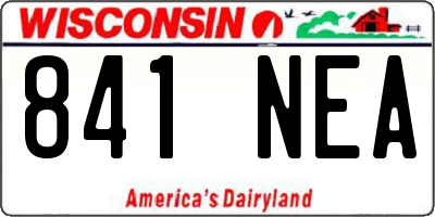 WI license plate 841NEA