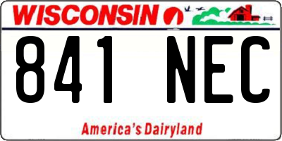 WI license plate 841NEC