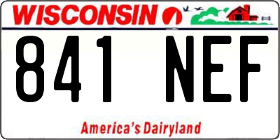 WI license plate 841NEF