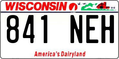 WI license plate 841NEH