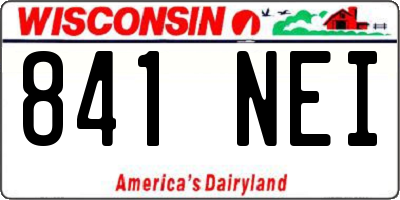 WI license plate 841NEI