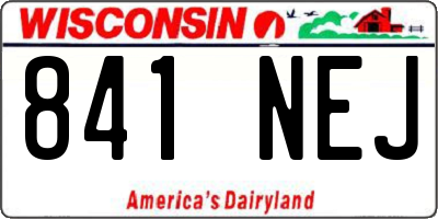 WI license plate 841NEJ