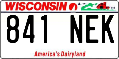 WI license plate 841NEK