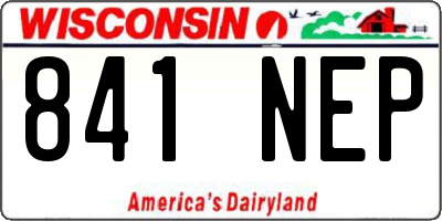 WI license plate 841NEP