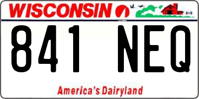 WI license plate 841NEQ