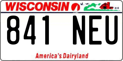 WI license plate 841NEU