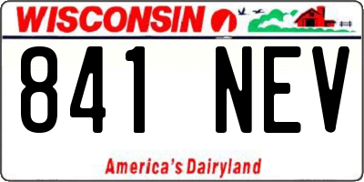 WI license plate 841NEV