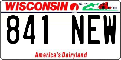 WI license plate 841NEW