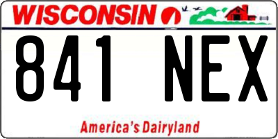 WI license plate 841NEX