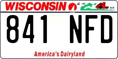 WI license plate 841NFD