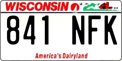WI license plate 841NFK