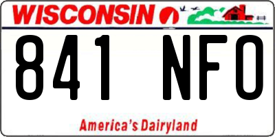 WI license plate 841NFO