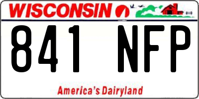 WI license plate 841NFP