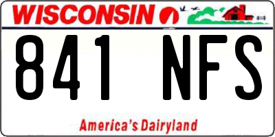 WI license plate 841NFS