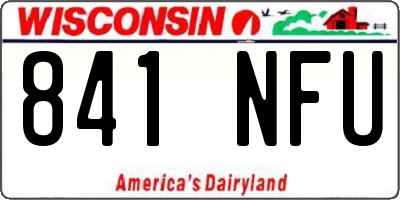 WI license plate 841NFU
