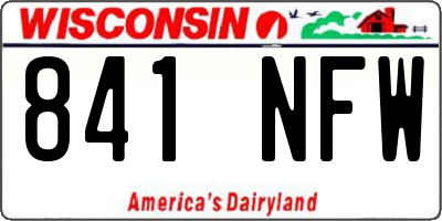 WI license plate 841NFW