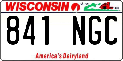 WI license plate 841NGC