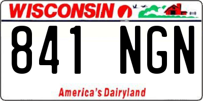 WI license plate 841NGN