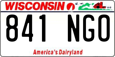 WI license plate 841NGO