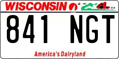 WI license plate 841NGT