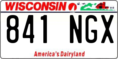 WI license plate 841NGX