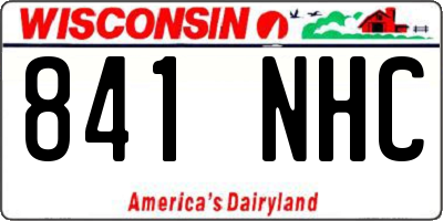 WI license plate 841NHC