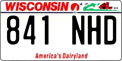 WI license plate 841NHD